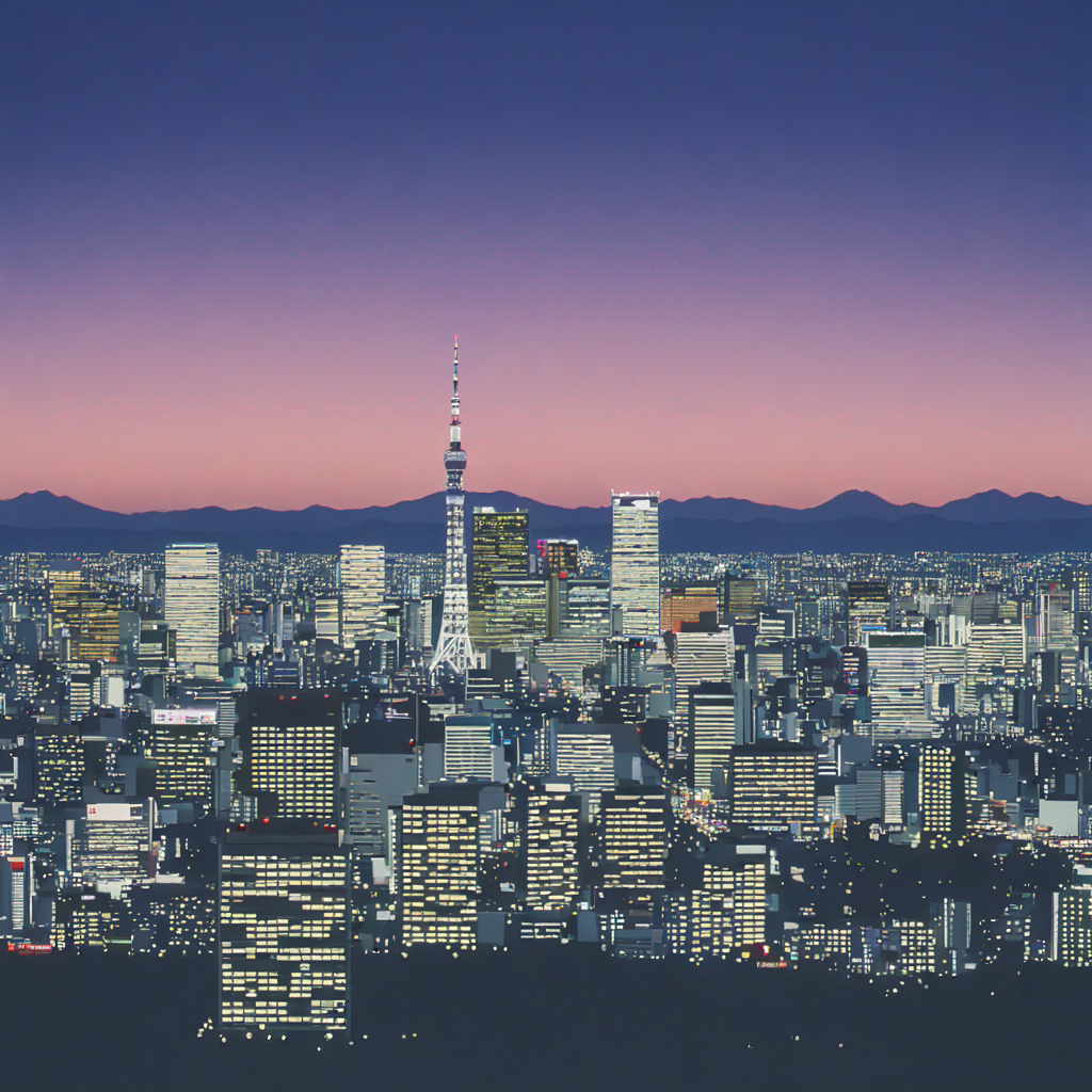 Landscape Image in the style of Hiroshi Nagai